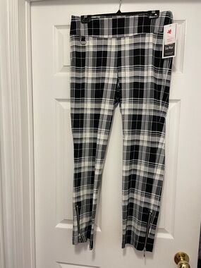 Marallis Black & White Plaid Pant With Ankle Zippers Made In Canada 🇨🇦